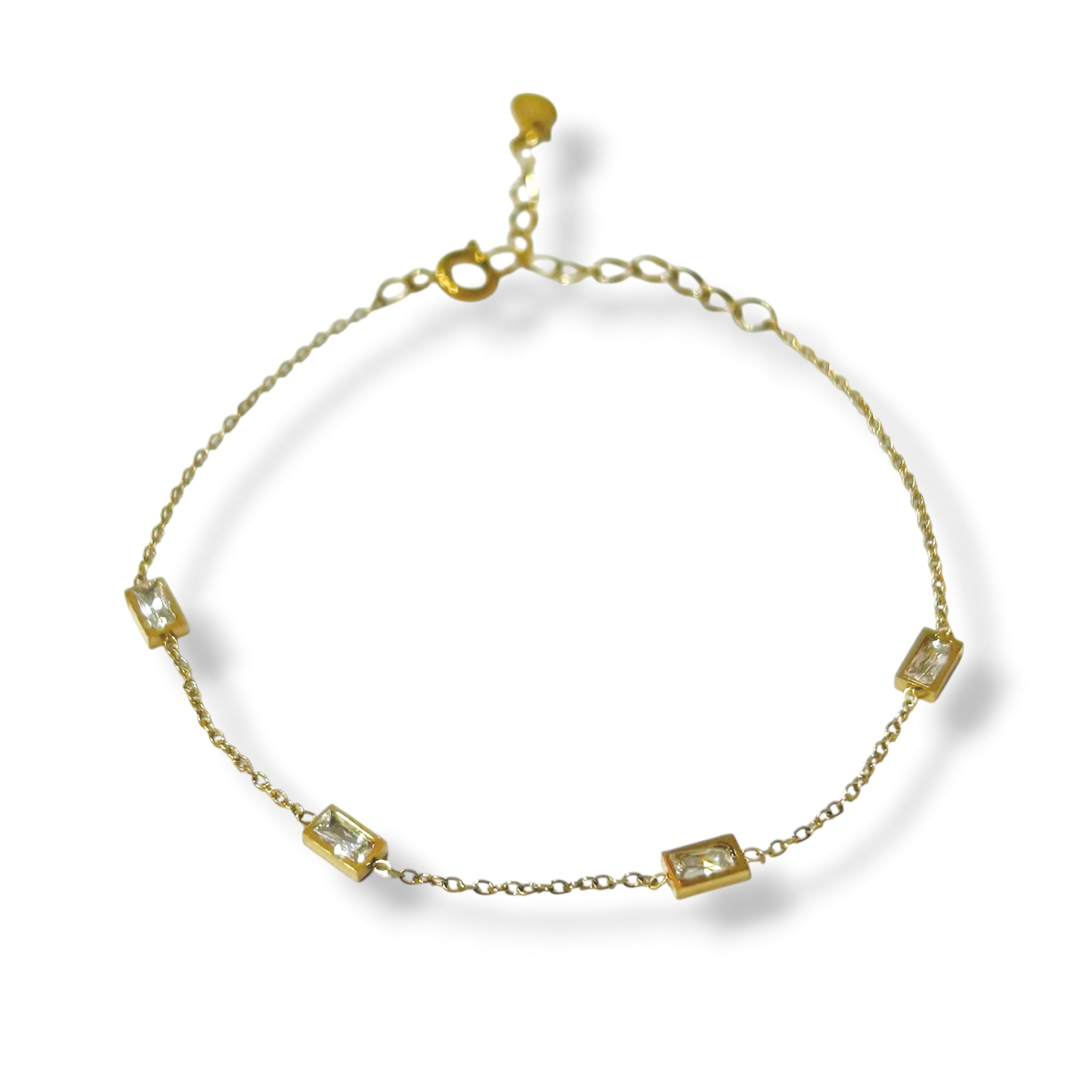 Pulsera cuadros dorada