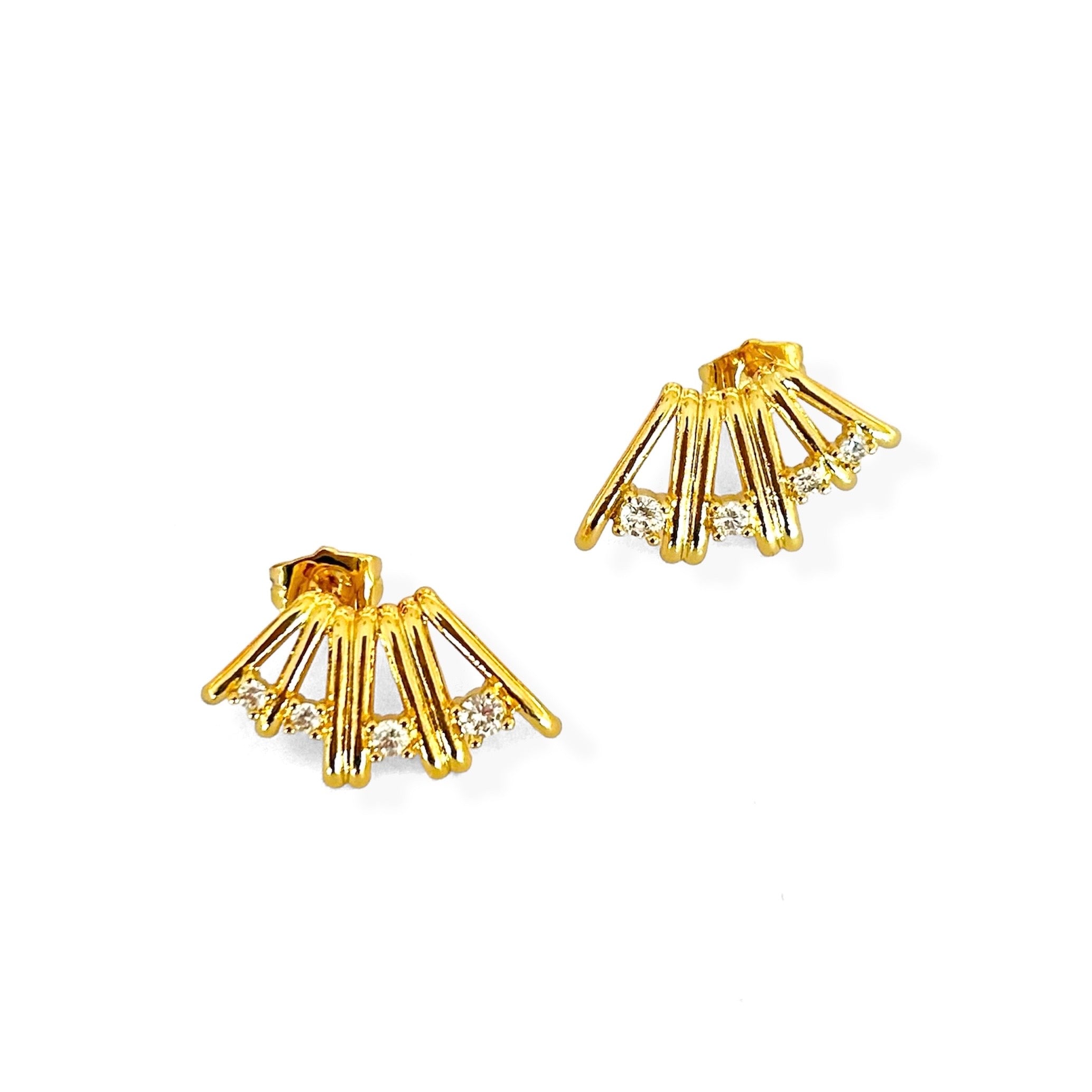 Aretes triple dorados