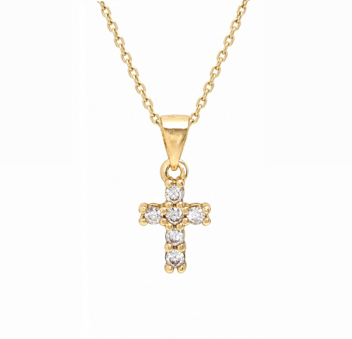Collar cruz chica zirc