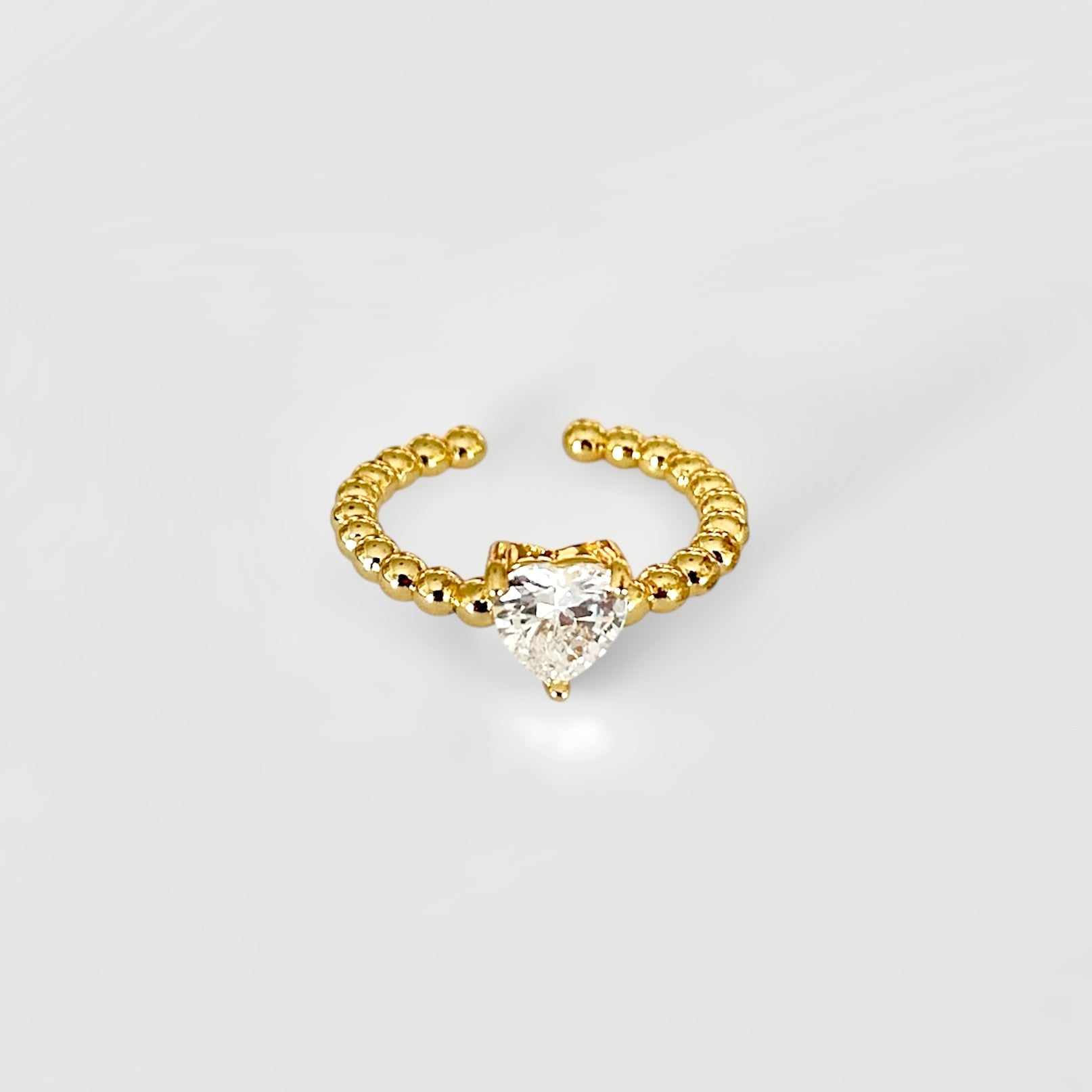Anillo corazón zirconia