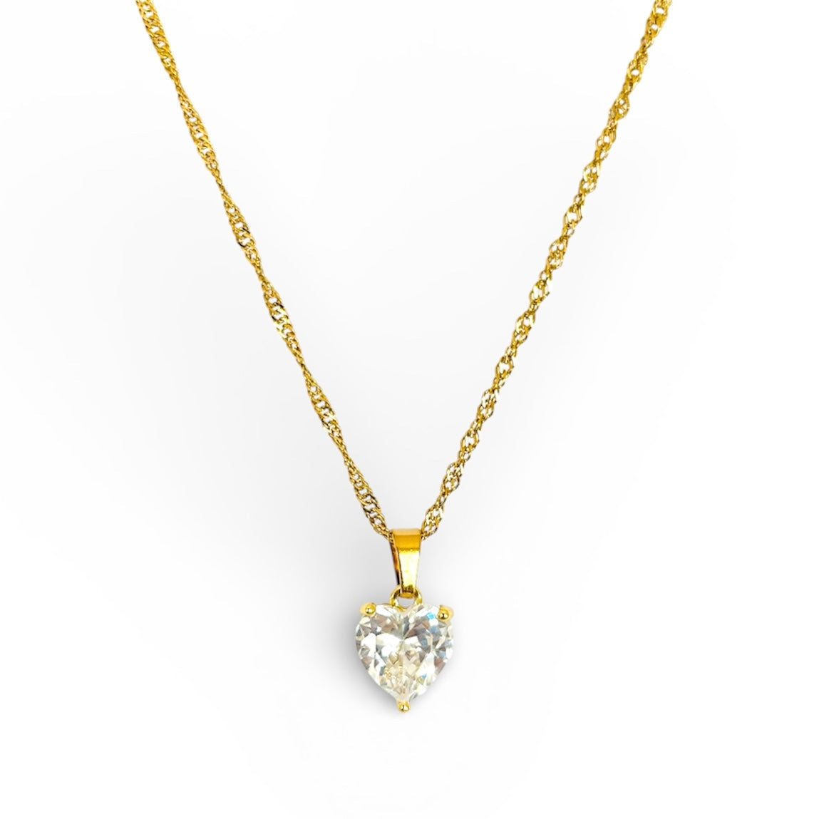 Cadena corazón zirconia