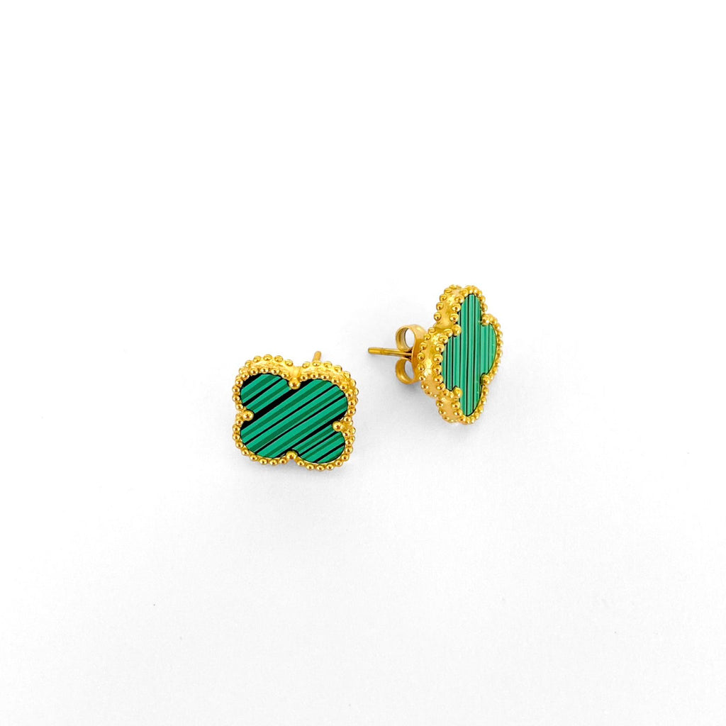Clover green small earrings