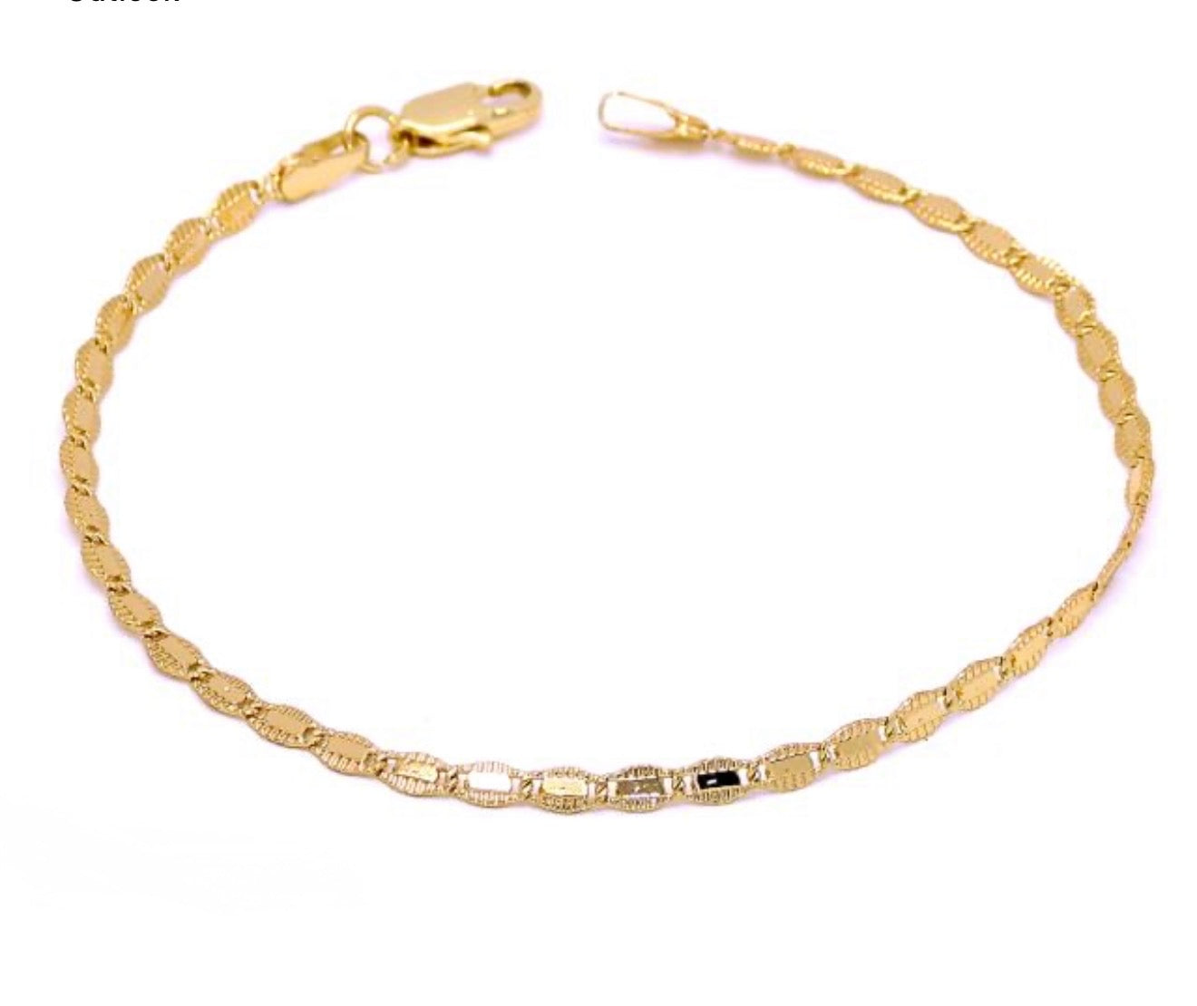 Pulsera dorada diamantada oro laminado