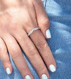 Anillo entrelazado acero zirc