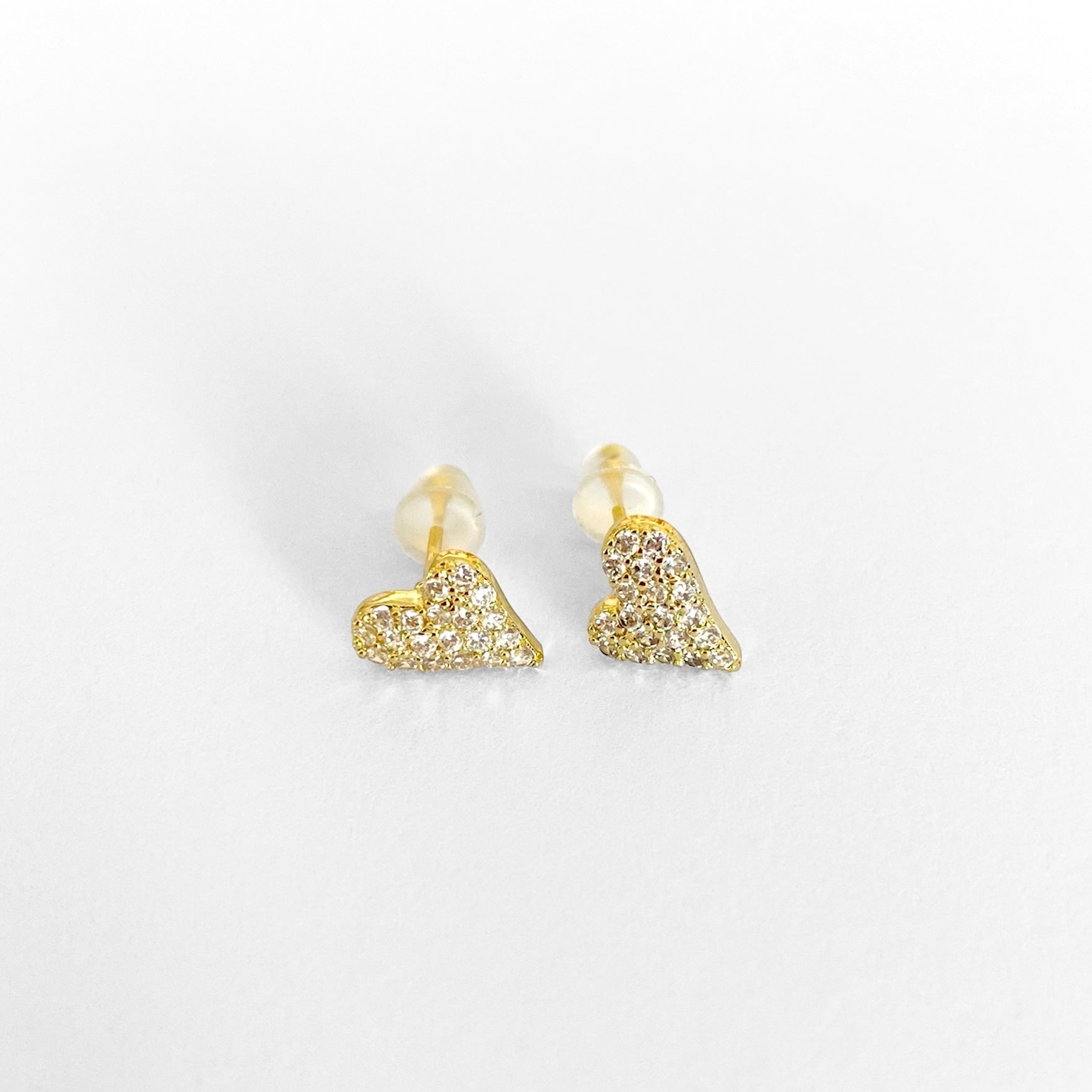 Broqueles mini corazón zirconias