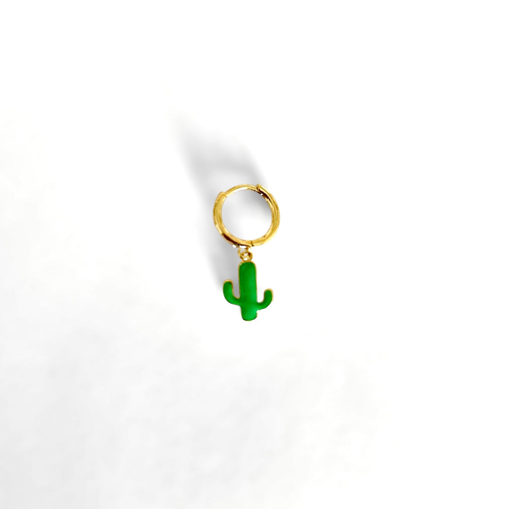 Piercing arracada cactus verde