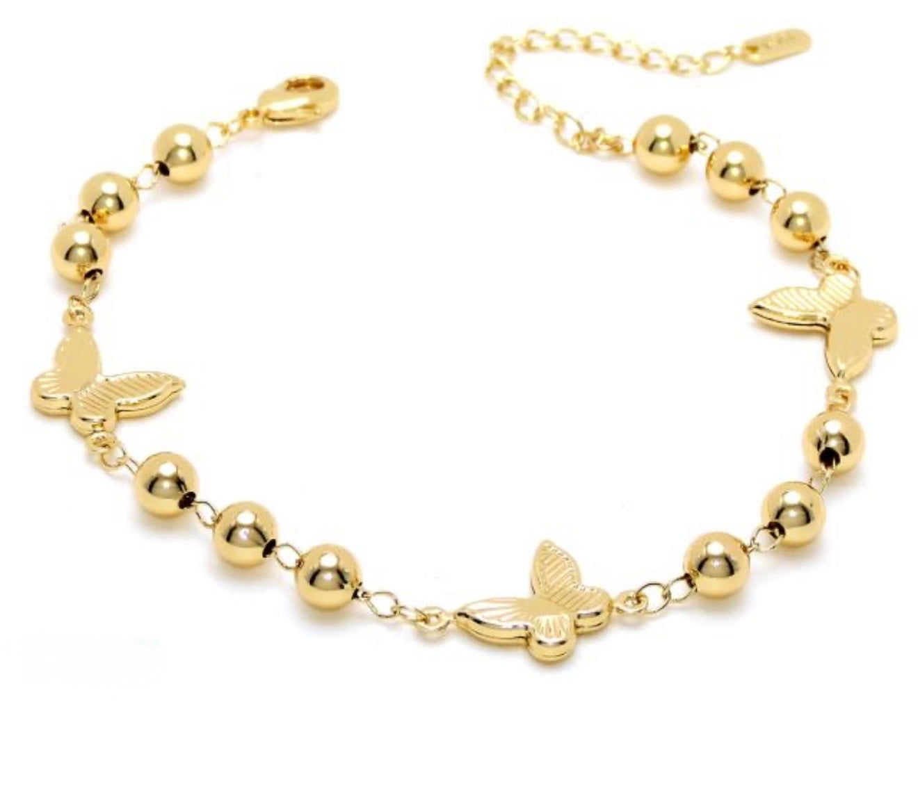 Pulsera mariposas oro laminado