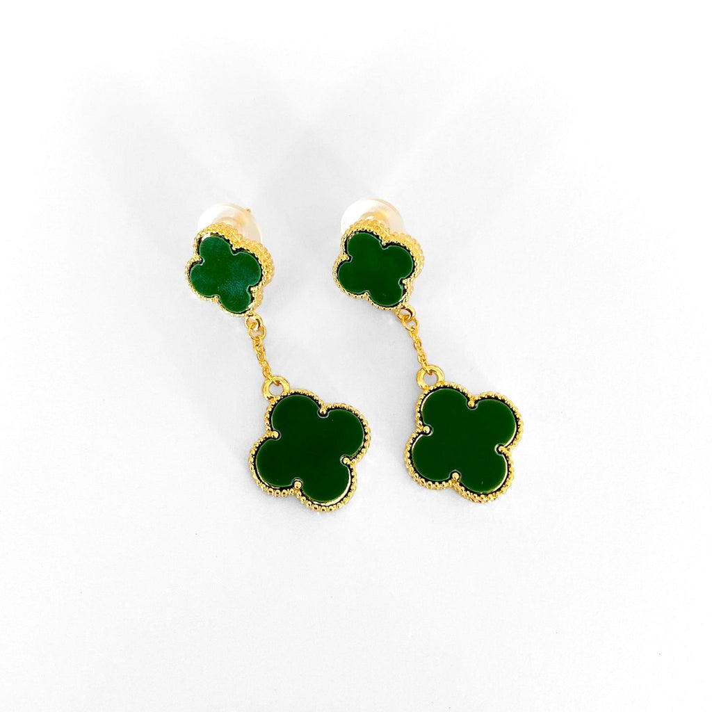 Clover green earrings