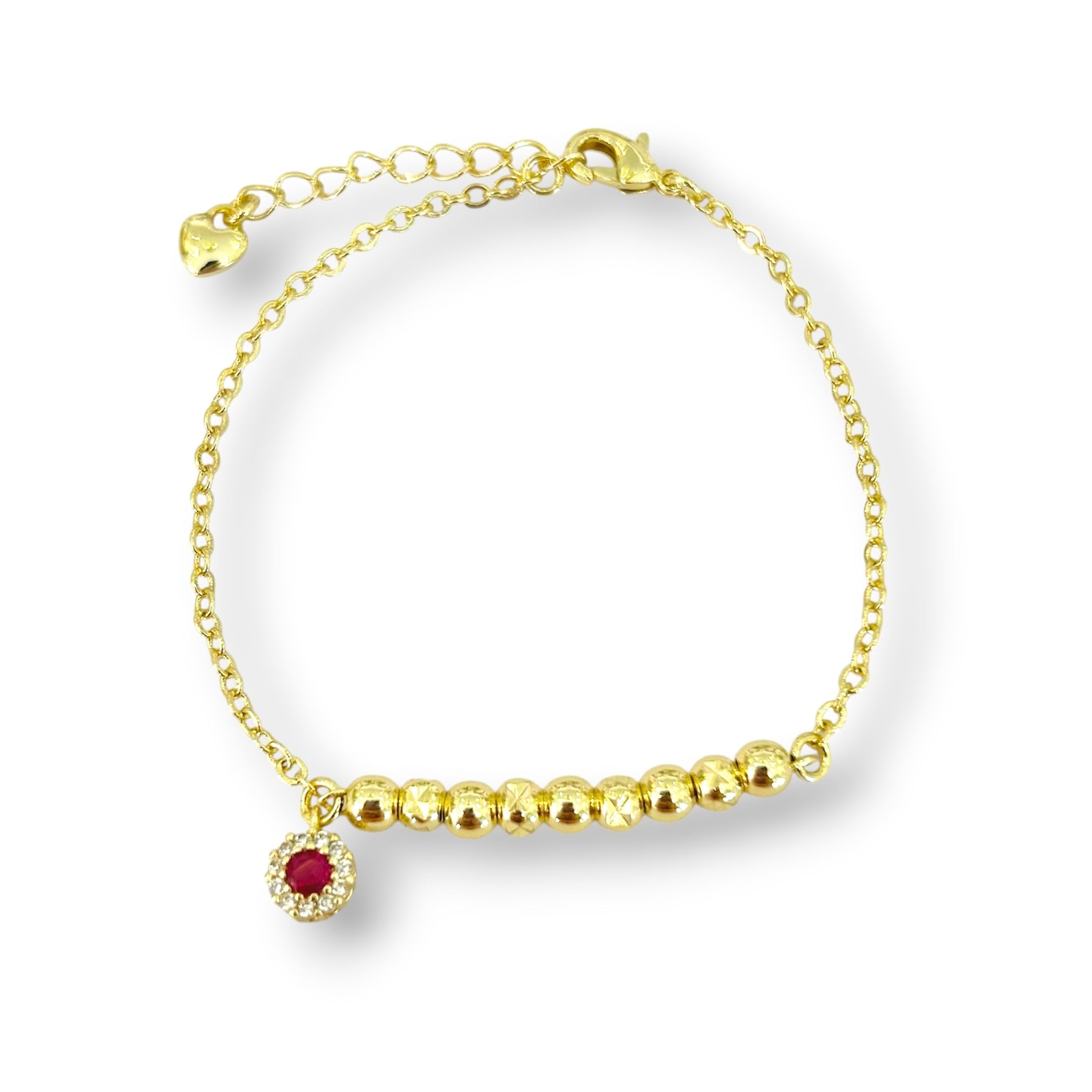 Pulsera piedra Ruby dorada