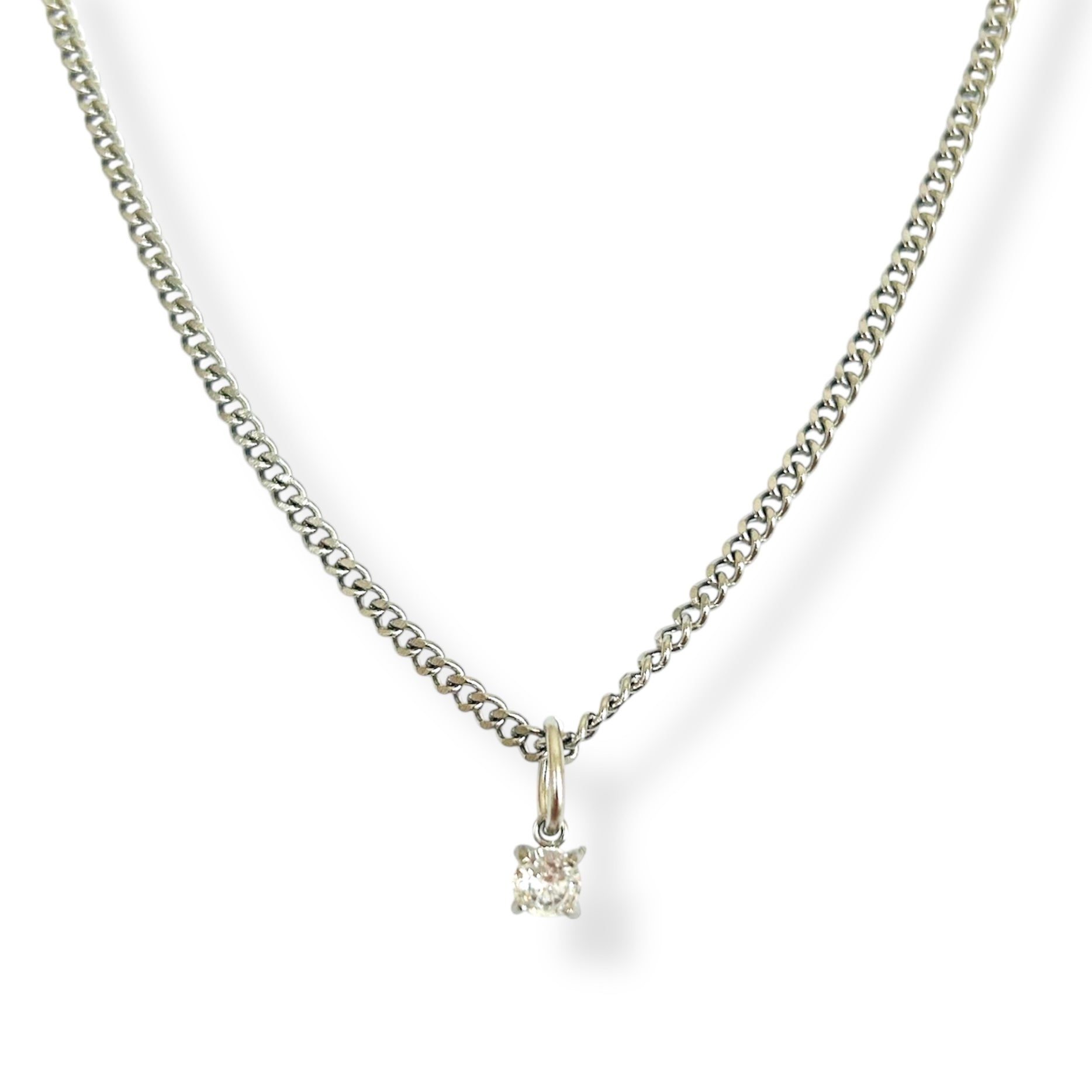 Cadena mini zirconia plata