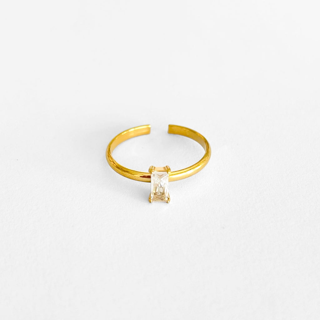 Anillo zirconia blanca