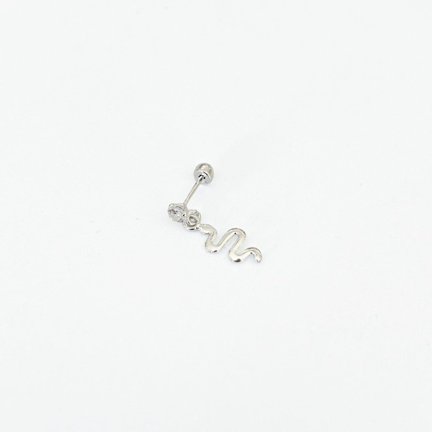 Piercing zirc serpiente plata