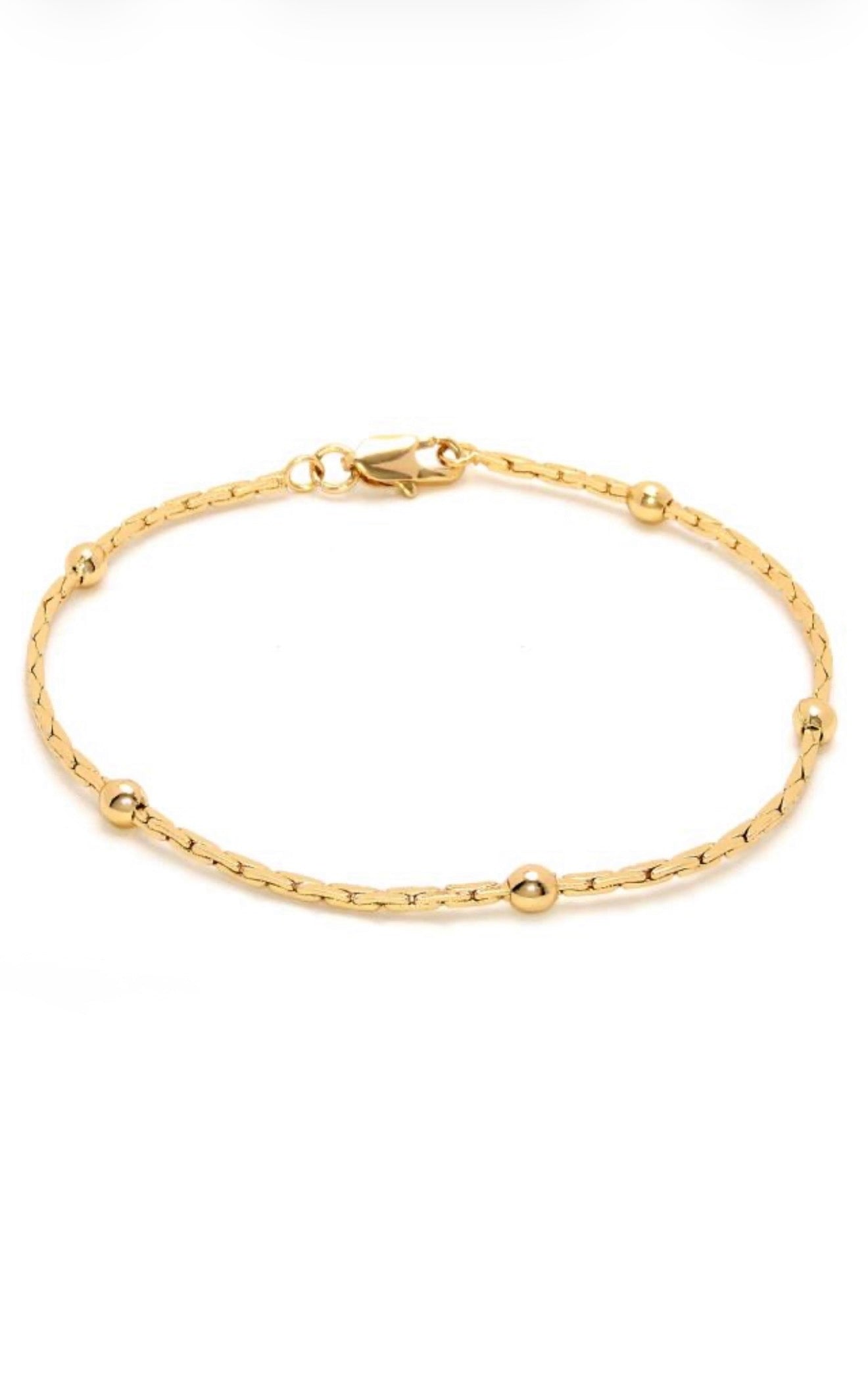 Pulsera dorada bolitas fina