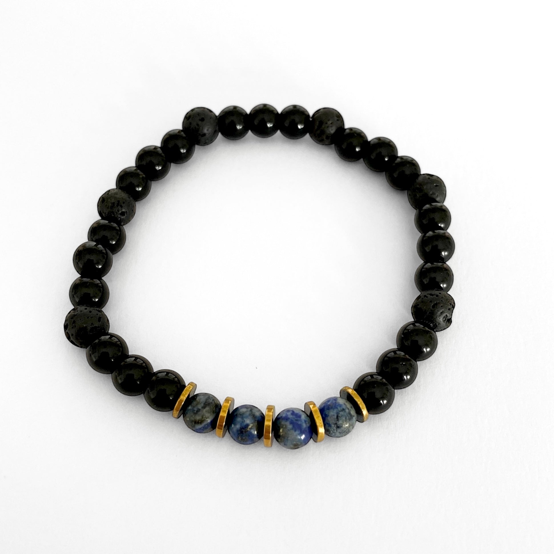 Pulsera negra blue stone