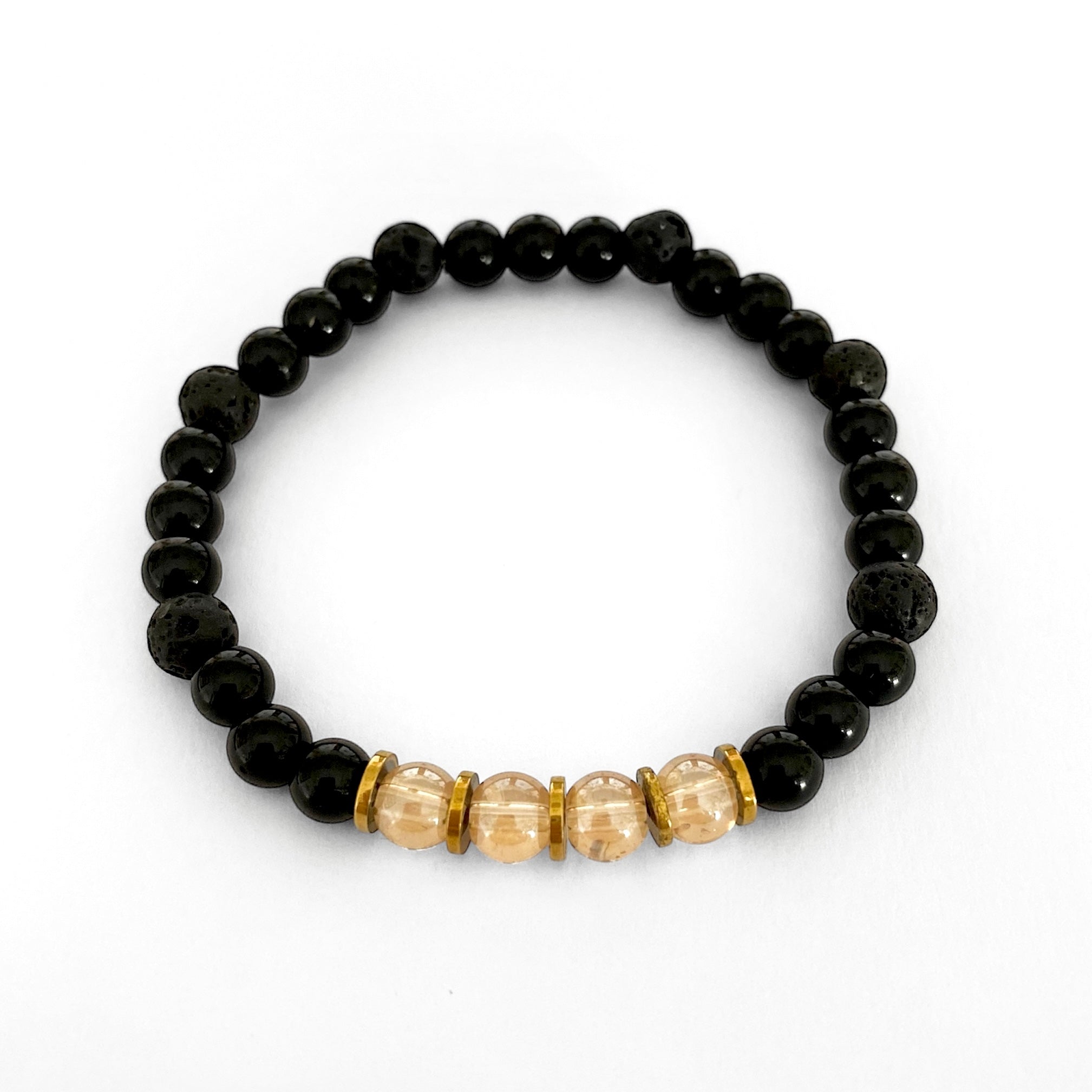 Pulsera negra piedra ámbar