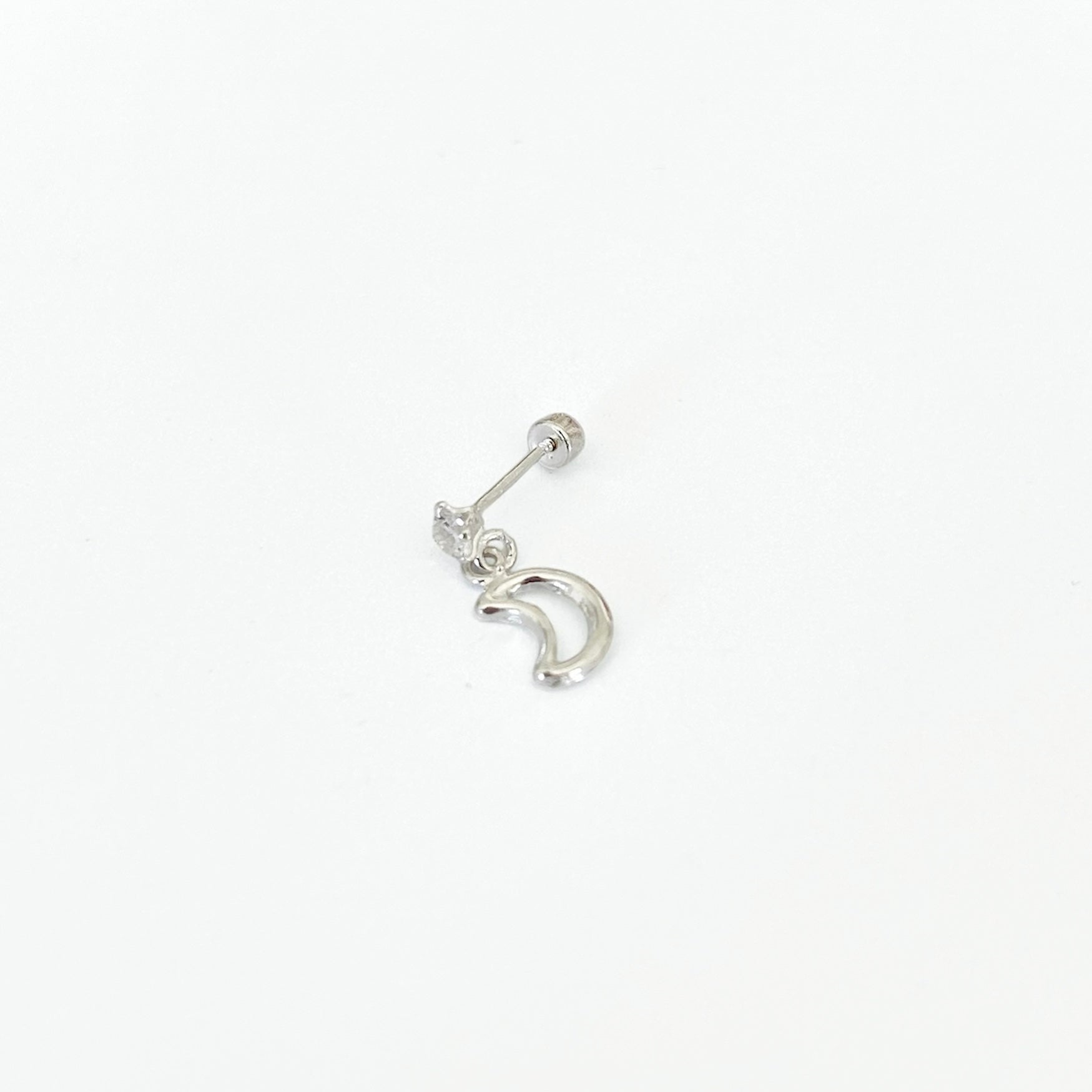 Piercing zirc Luna plata
