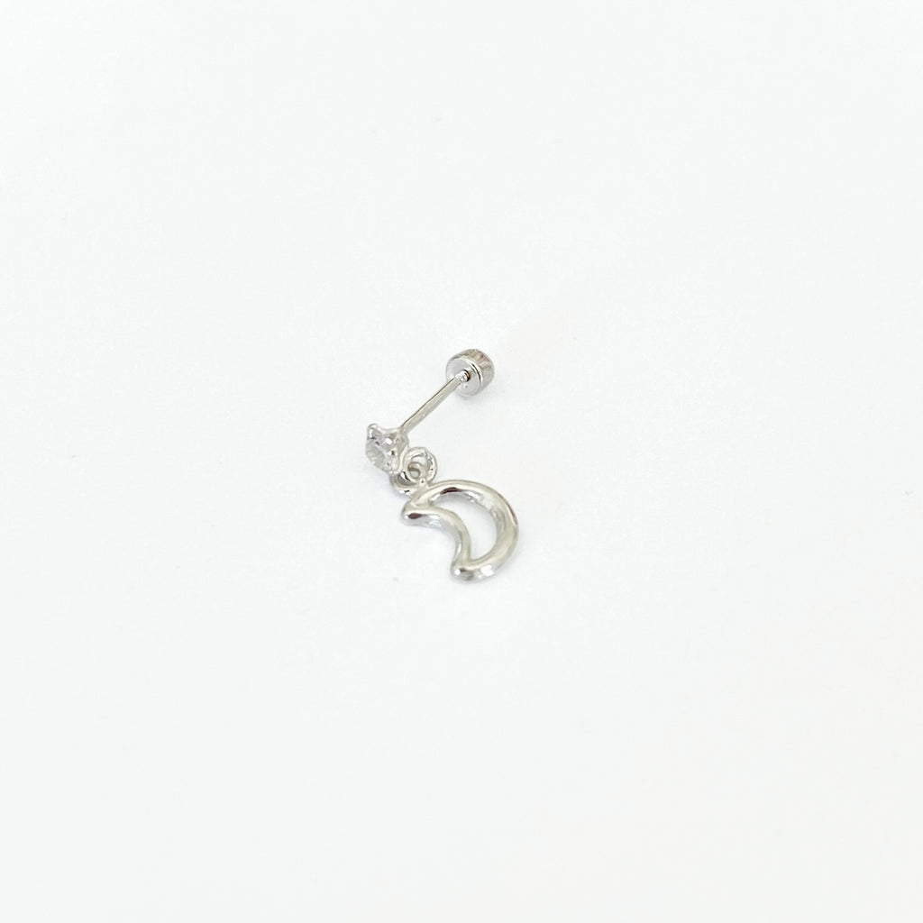 Piercing zirc Luna plata