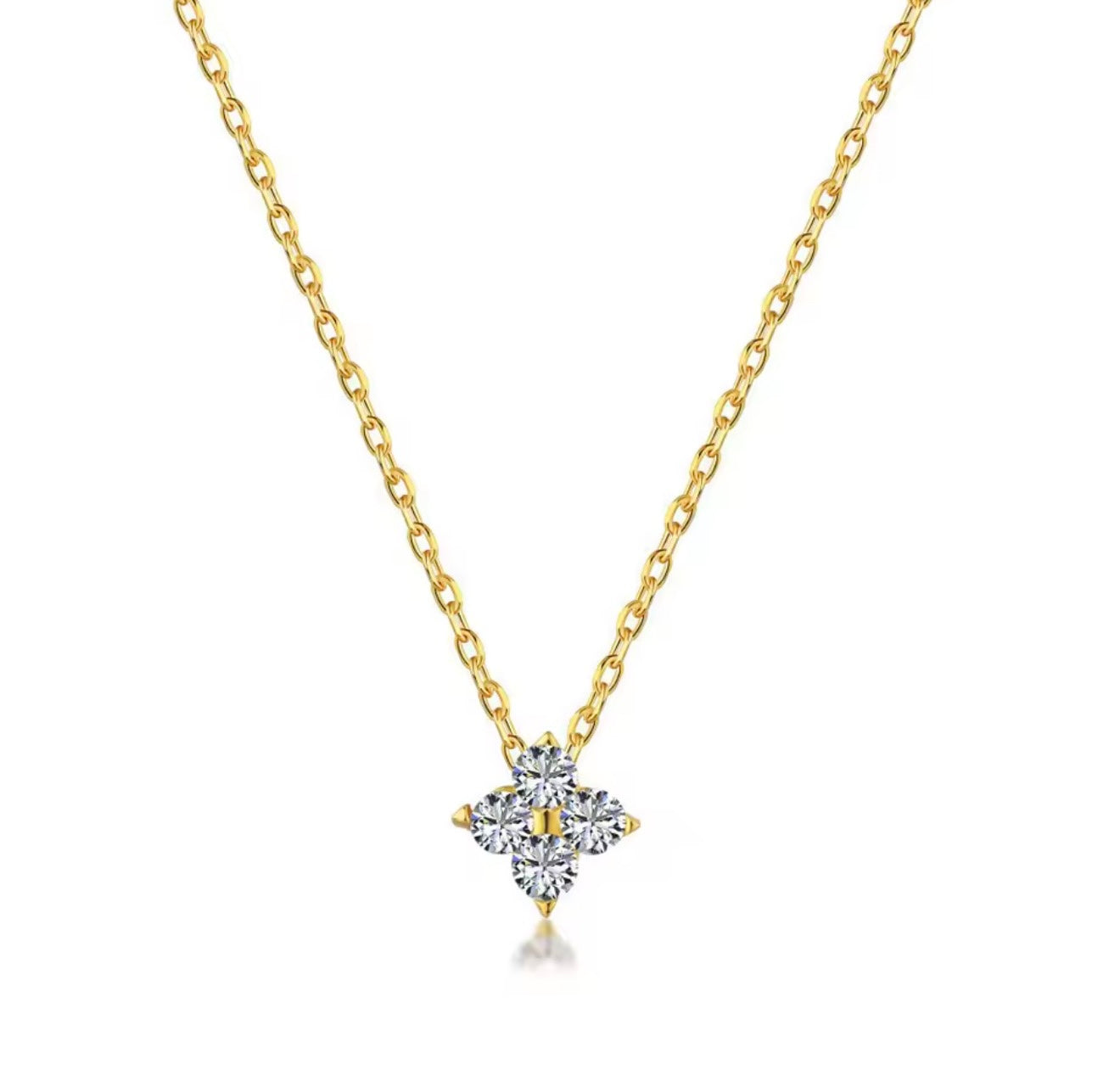 Cadena trebol zirconia