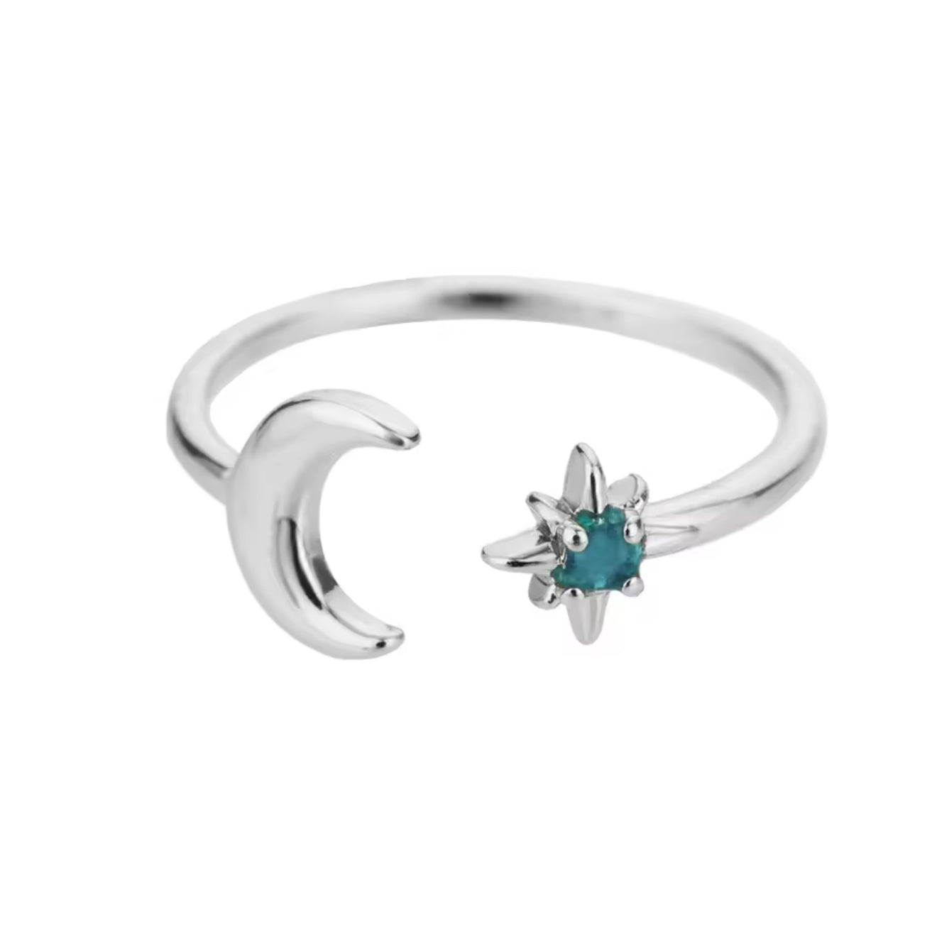Anillo luna plata ajustable