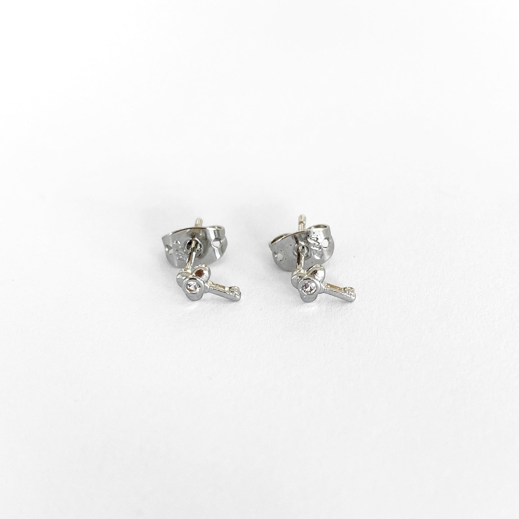 Broqueles plata mini llave