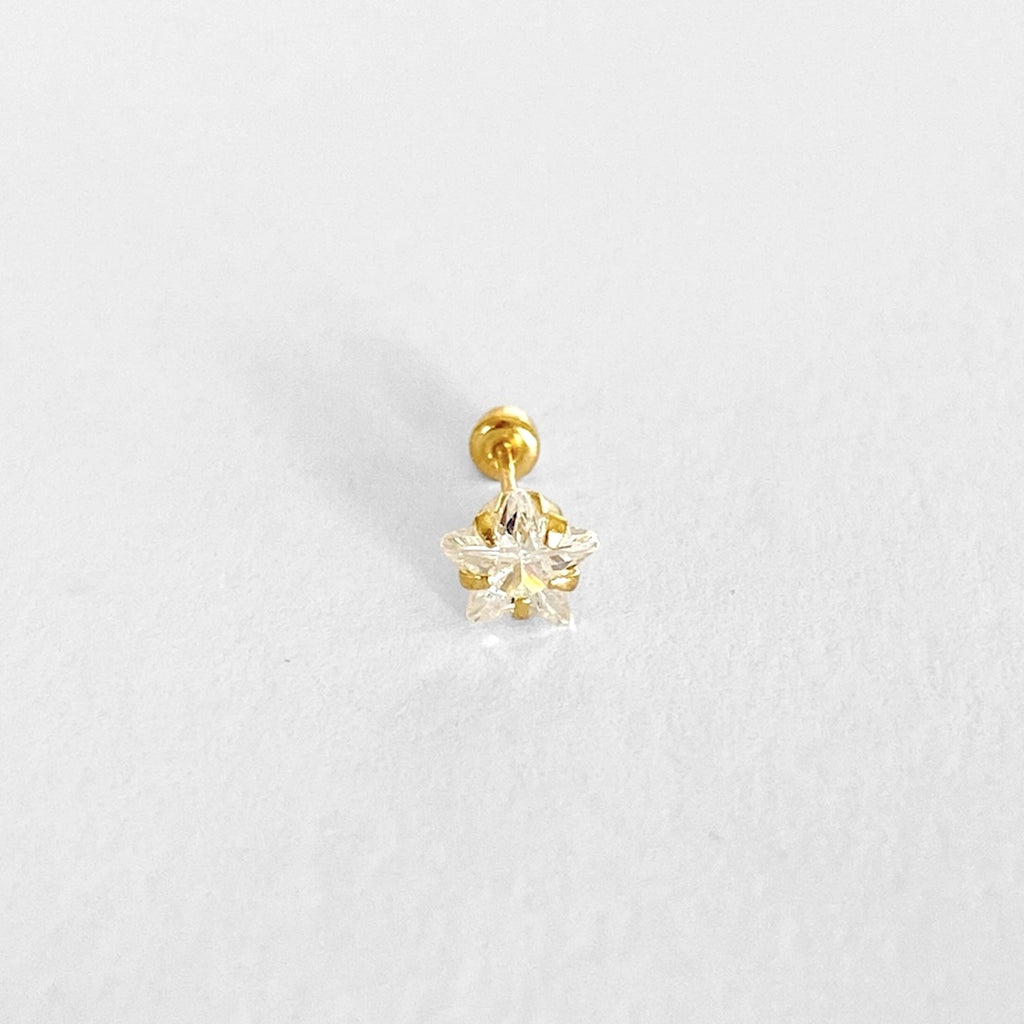 Piercing estrella zirc oro 10K