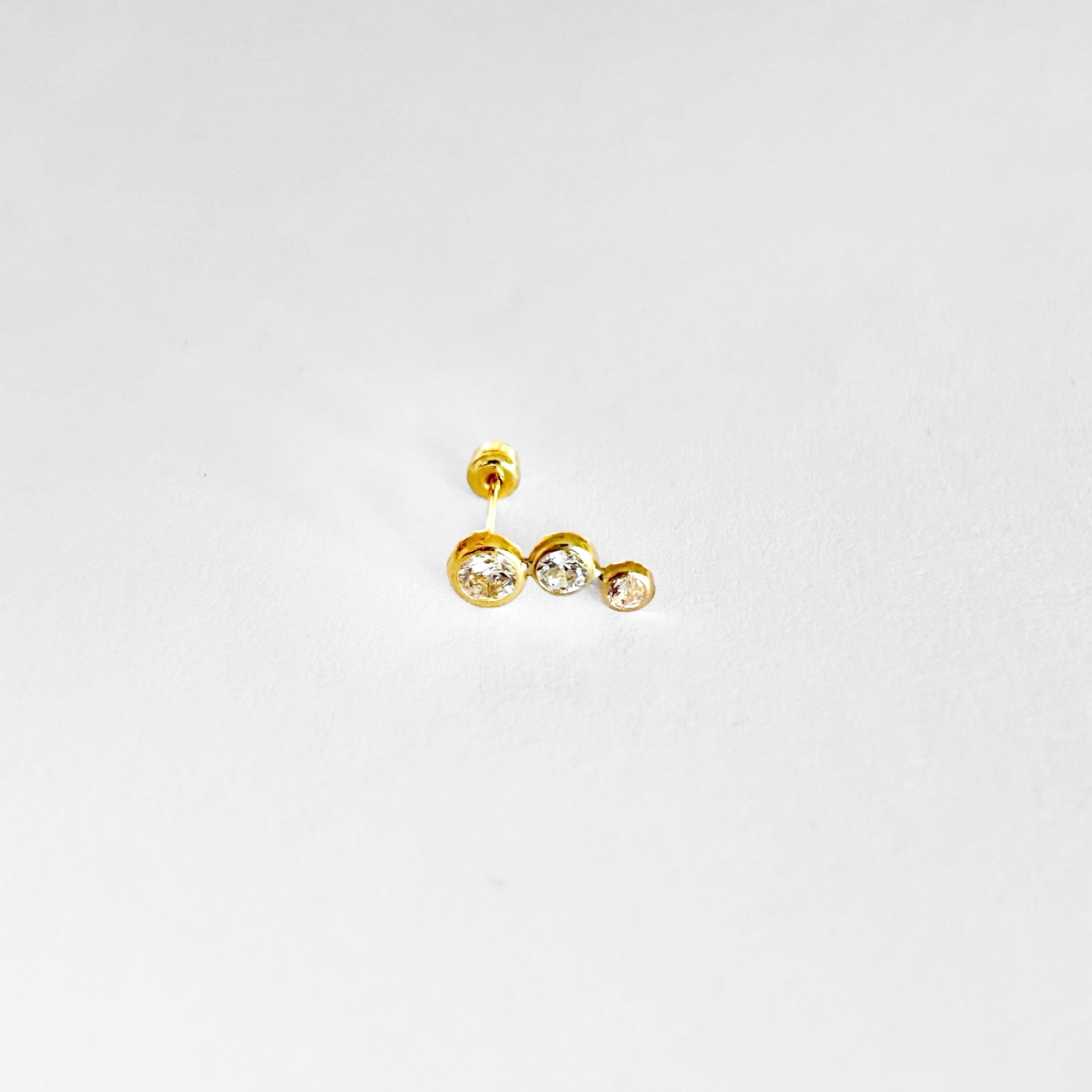 Piercing tres zirc oro 10k