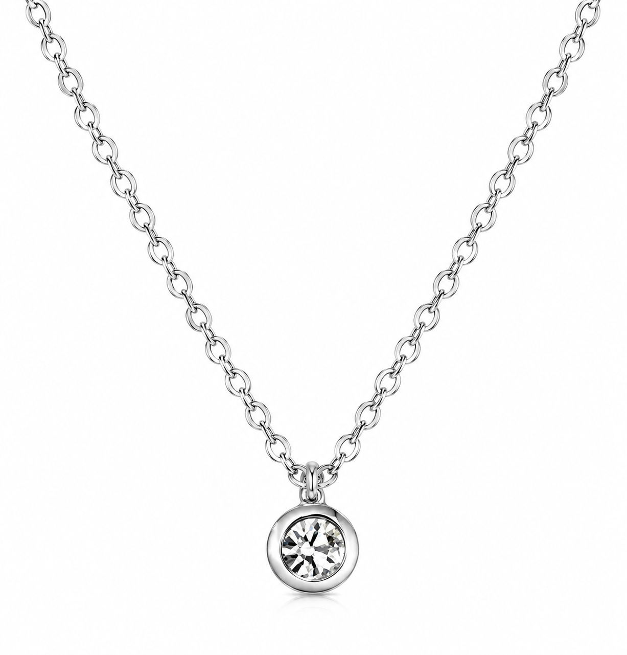 Cadena zirconia mini plata