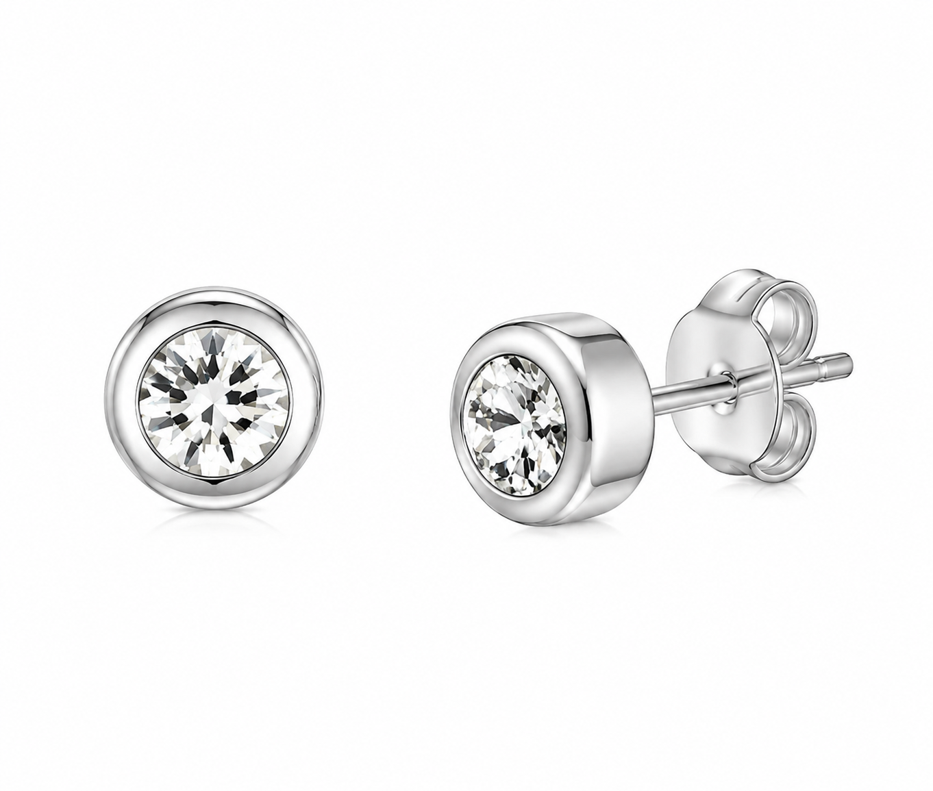 Aretes acero plata zirc