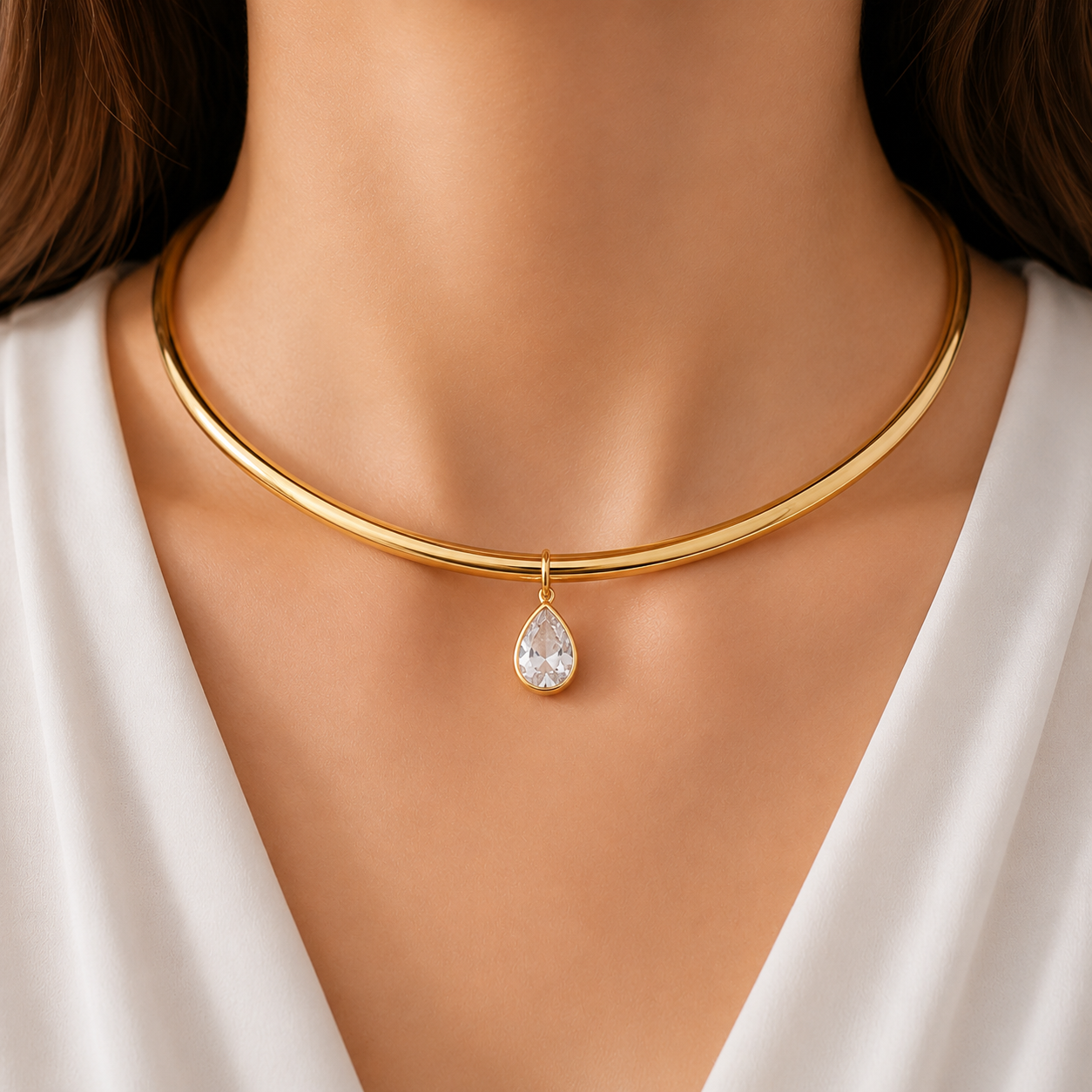 Gargantilla zirconia gota