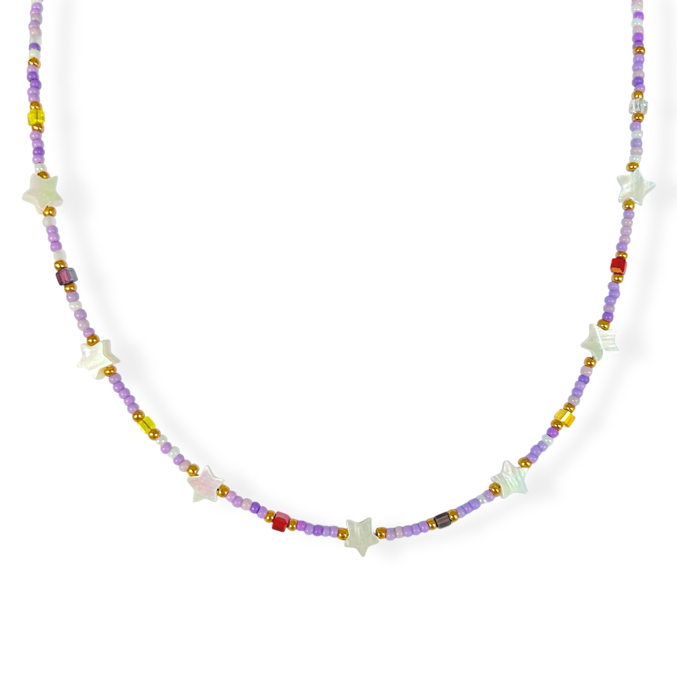 Choker lila estrellas