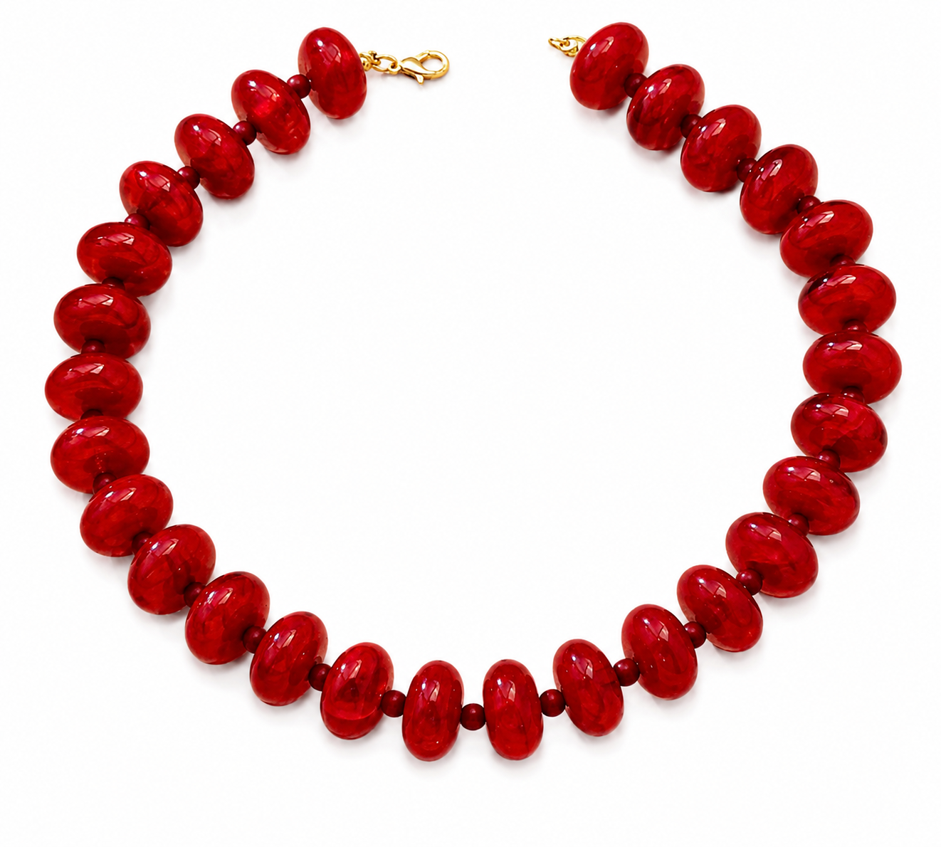 Collar bolas rojo
