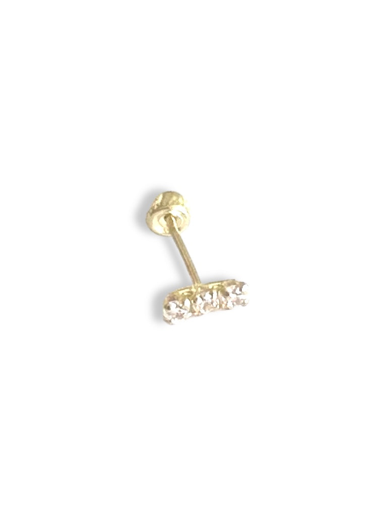 Piercing barra zirconias Oro10k