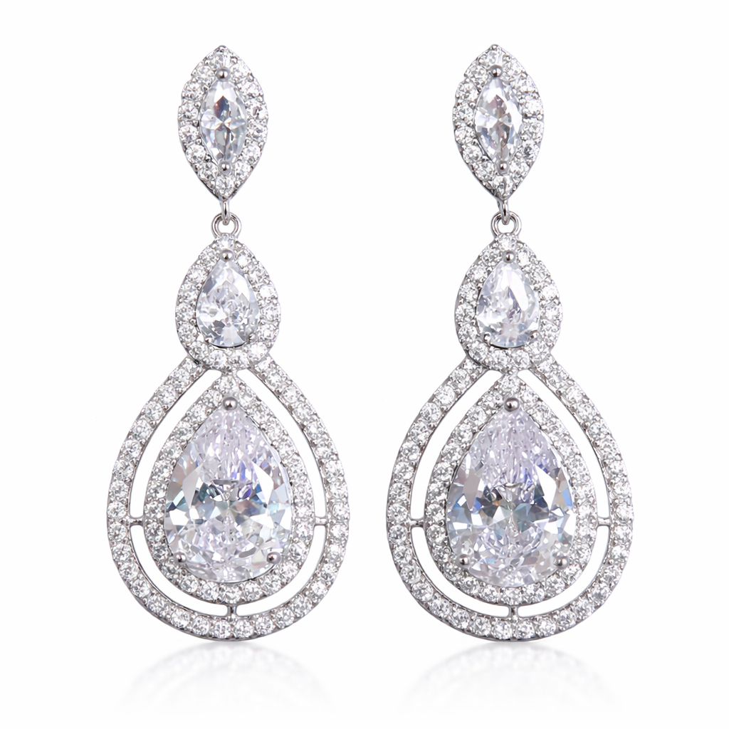 Aretes Mercedes plateados
