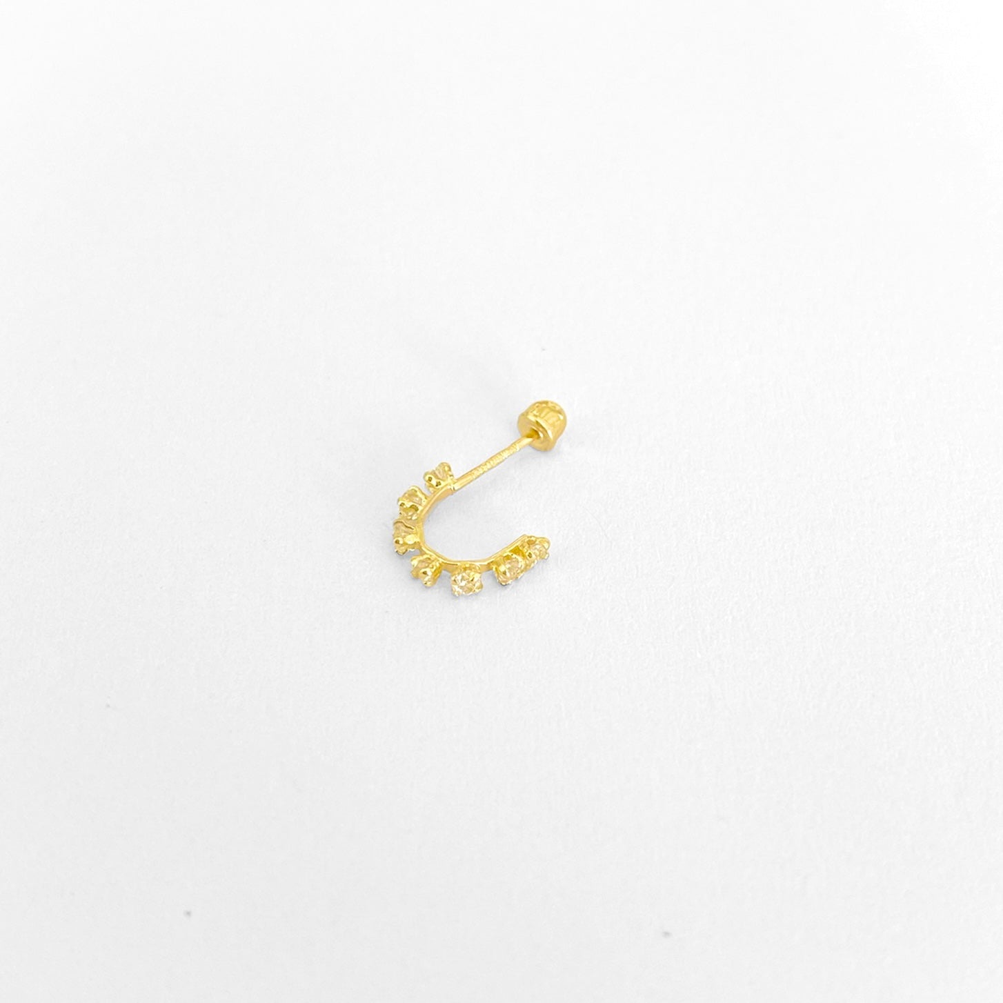 Piercing media arracada zirc Oro10K