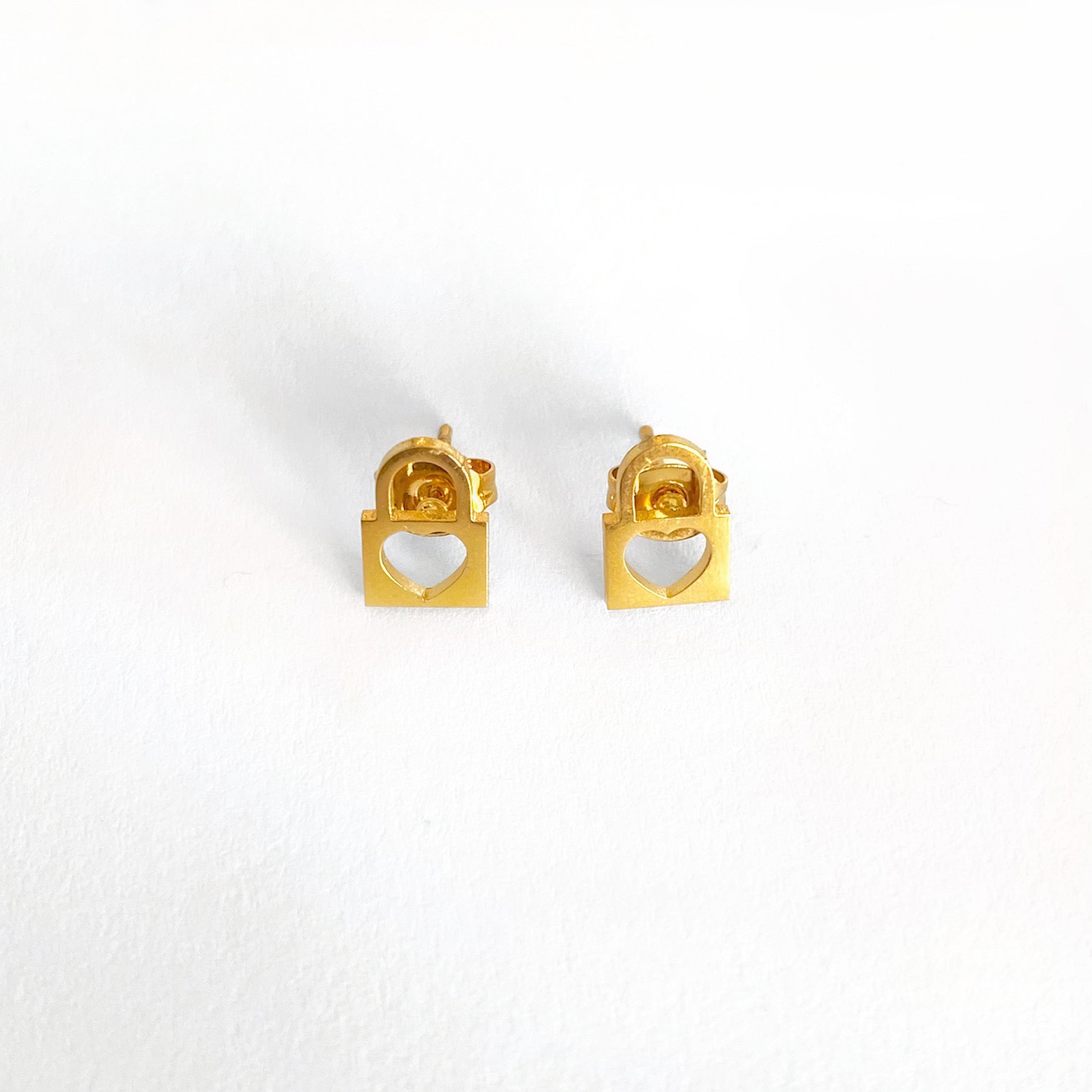 Broqueles candado corazón