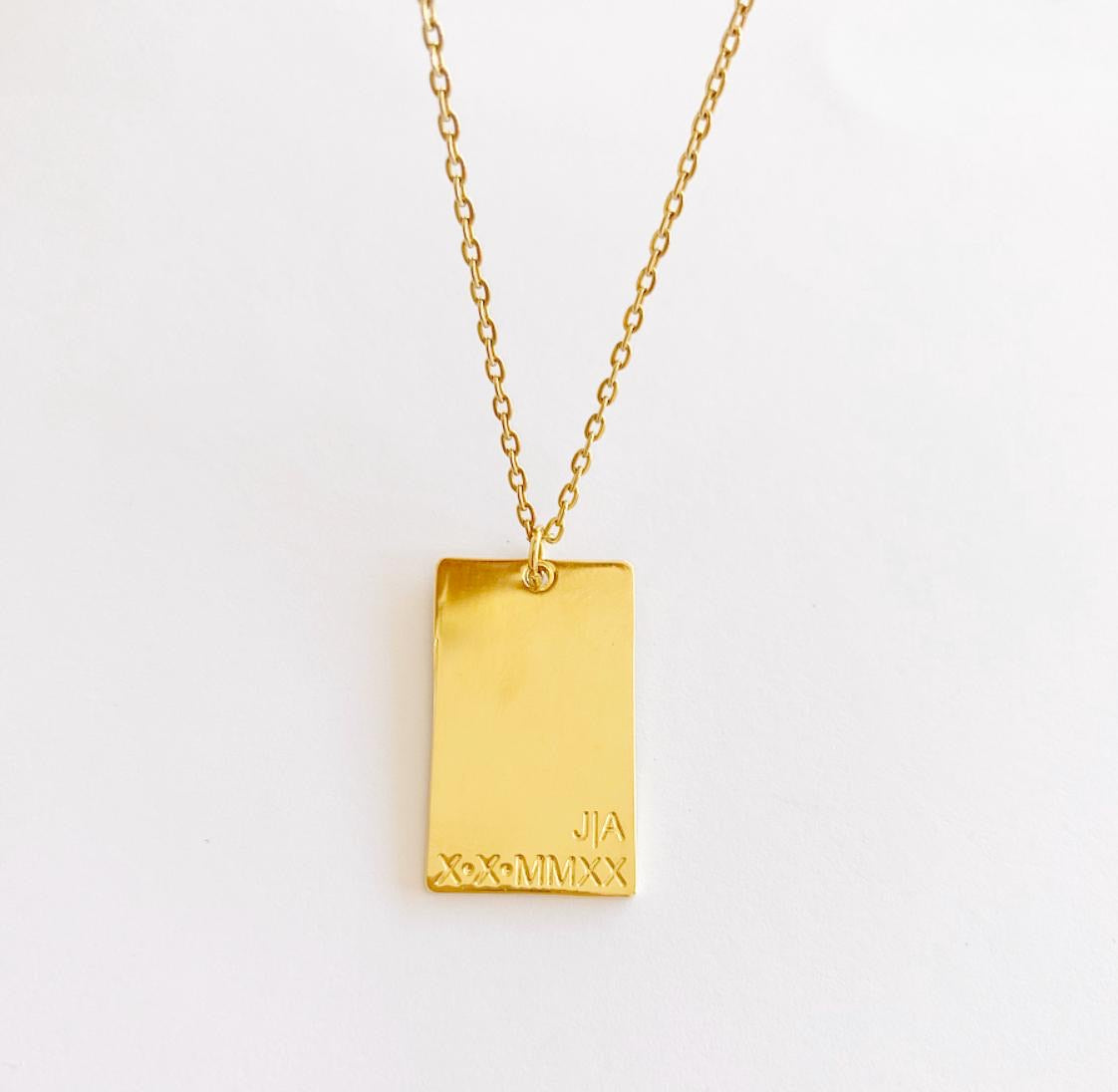 Cadena placa rectángulo