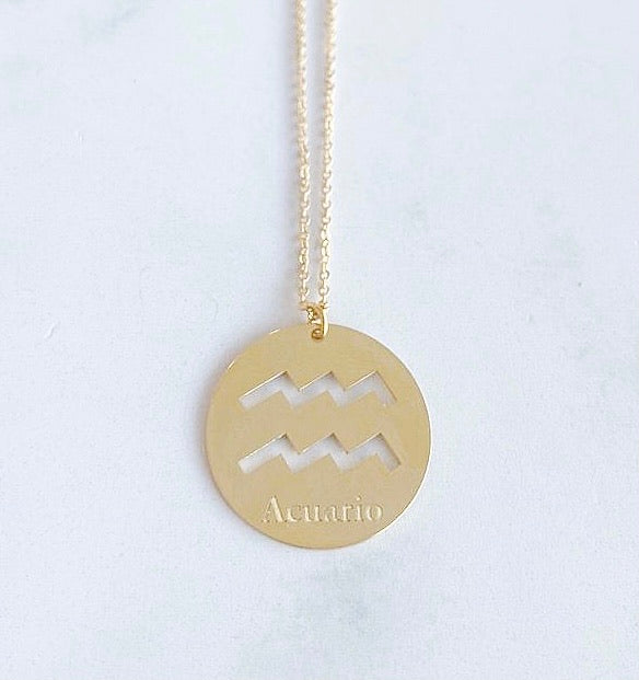 Cadena signo zodiacal medalla
