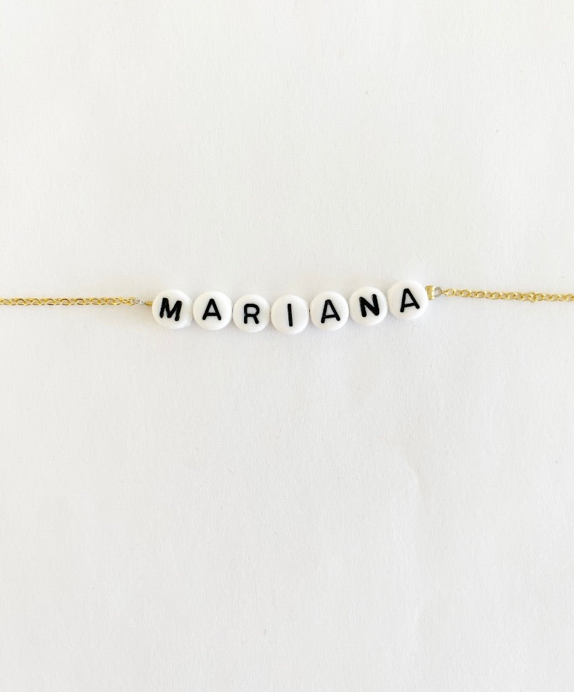 Pulsera nombre blanco