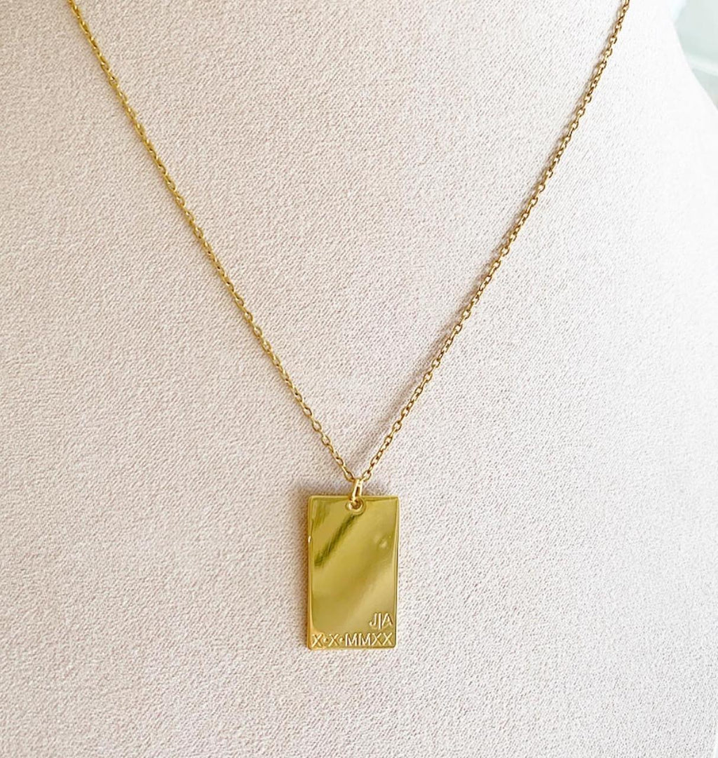 Cadena placa rectángulo