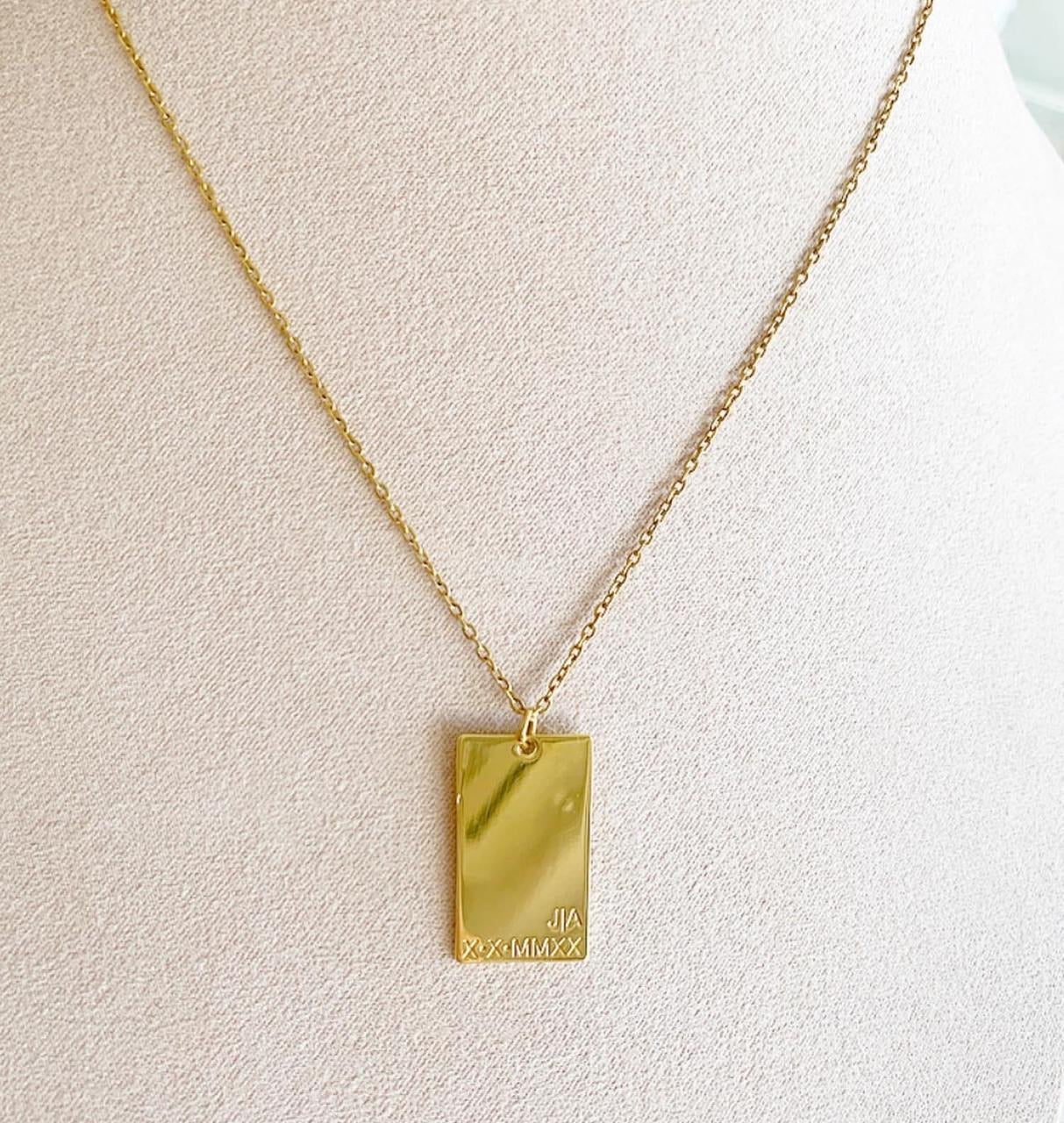 Cadena placa rectángulo