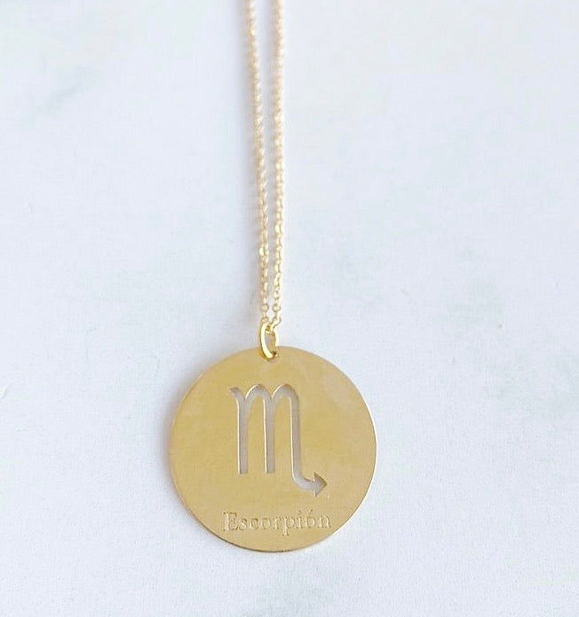 Cadena signo zodiacal medalla